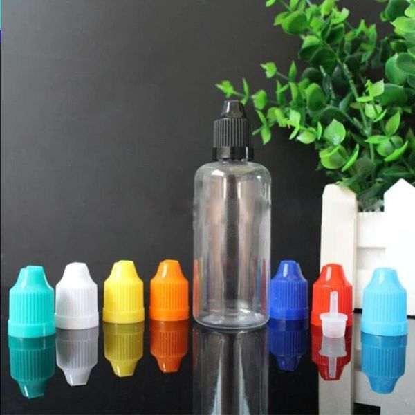 60 ml PET-Kunststoff-Tropfflasche 2OZ Augentropfen mit kindersicherer Kappe Lange Spitze für E-Liquid 60 ml klare Flaschen HEISS USA UK Htqoe