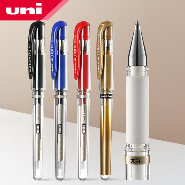 Penne 6pcs/lotto Giappone genuino UNIBALL Signore largo Um153 Gel Penna 1,0 mm blu/nero/rosso/bianco/argento/oro