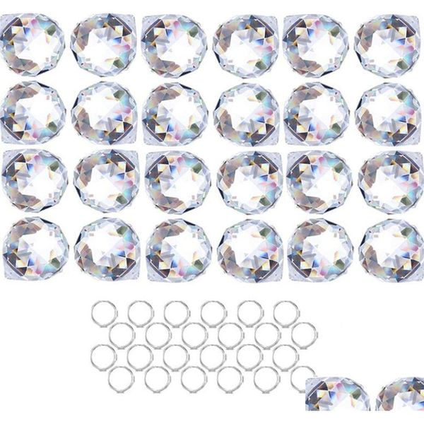 Decorações de Natal Crystalsuncatcher Clear Crystal Ball Prism Suncatcher Rainbow Pendants Maker Pendurar Cristais Prismas Para Windo Dh7Uj