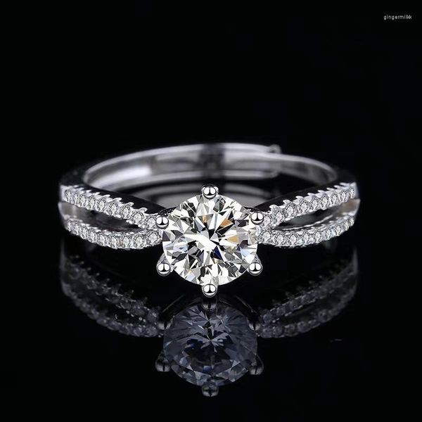 Cluster Rings Moissanite Diamond Ring 1 Moda Simples Proposta Casamento Design Doce