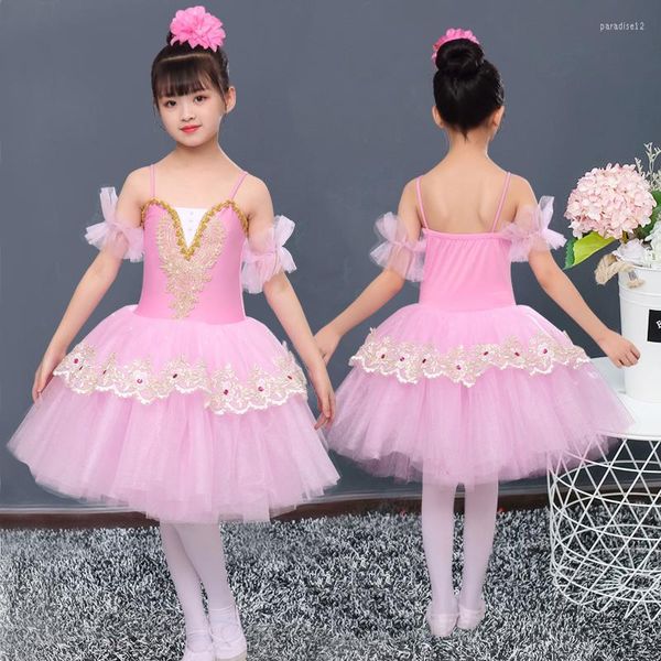 Abbigliamento da palcoscenico Tutu di balletto del lago dei cigni per bambini Costume da esibizione Costume da ballo gonfio per principessa