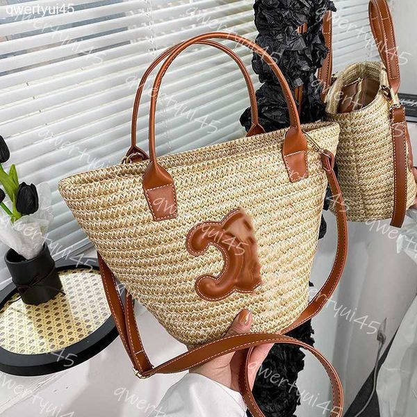 Borse da sera Borsa di paglia grande Borse da sera Capacità Buccia di mais Intrecciata Spalla singola Portatile Erba intrecciata Cesto di verdure Borsa da spiaggia per le vacanze qwertyui45