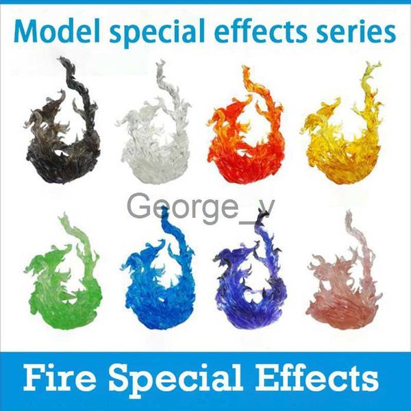 Minifig Soul Effect Impact Fire Special Effects Blue Flame Modell Kunststoff Action Figure Display HGRG SD Rabotanimation Stage Act Suit J230629