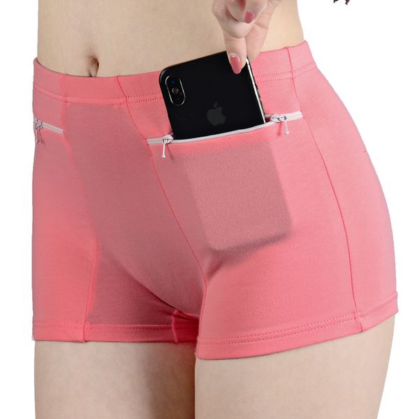 Yoga Outfit Taglie forti Pantaloni corti di sicurezza da donna Pantaloncini morbidi sotto la gonna Pantaloncini con tasche con cerniera Biancheria intima femminile traspirante antifurto 230629