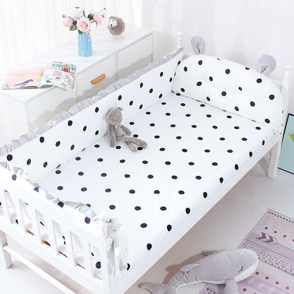 Trilhos de cama Ins Style Berço proteção contra choque Almofada de algodão destacável costura infantil borda de cama padrão de desenho animado cama de bebê surround 230628