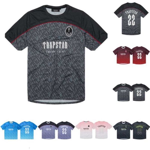 Erkek Yaz Trapstar Futbol Forması T-shirt Tasarımcı Rahat No.22 Baskılı Kısa Kollu Sokak Modası Gömlek Nh97 Tops