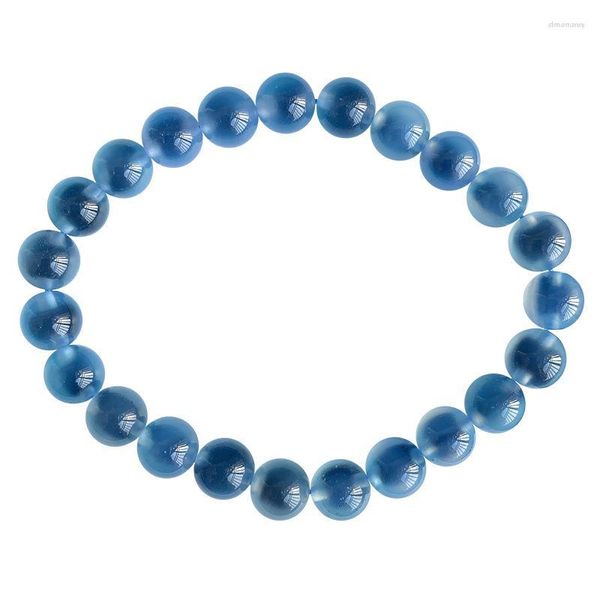 Strand Wholesale Natural Blue Sugar Heart Crystal Bracelet Round Hand Row For Women Girl Gift Fashion Jewelry