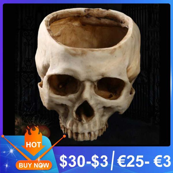Plantadores Vasos Artesanato Dente Humano Crânio Ensinar Modelo Esqueleto Halloween Home Office Vaso Flor Plantador Caveira Decoração 230628