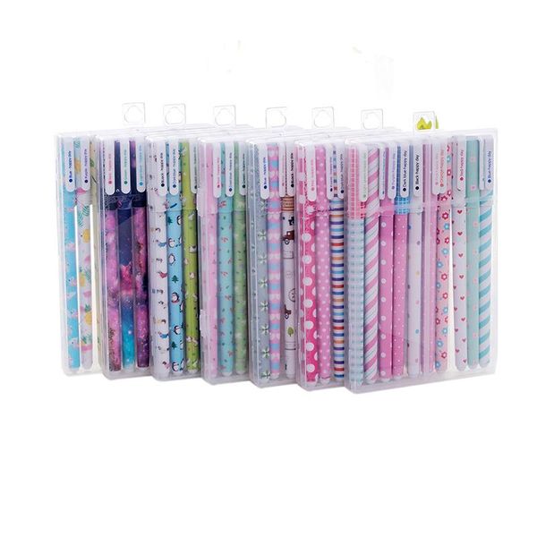 Pens 50 Yazma Kalemler (bir kutu ile 10) Öğrenci renkli kalem seti jel kutusu on renkli erkek kız Korelalı Kırtasiye Okulu Hediyesi Toptan