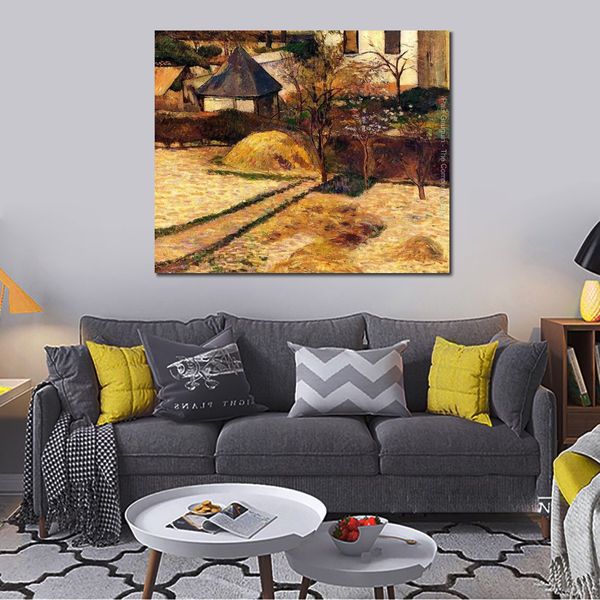 Fine Canvas Art Garden View Rouen Handmade Paul Gauguin Painting Modern Restaurant Wall Decor