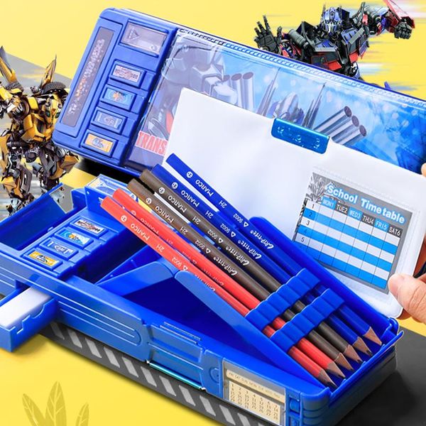 Taschen Fashion Transformers Bleistift Tasche große Kapazität Stiftkoffer School Office Supplies Fountain Pens Halter Girl Boy Jungen Geschenk