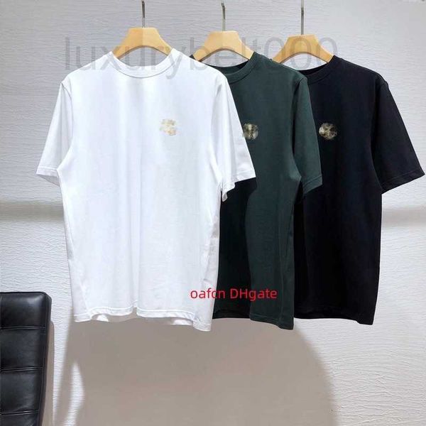 Camisetas masculinas de grife GU algodão de alta qualidade moda bordado dourado 3 cores design de manga curta camisa de casal roupas femininas QXGE