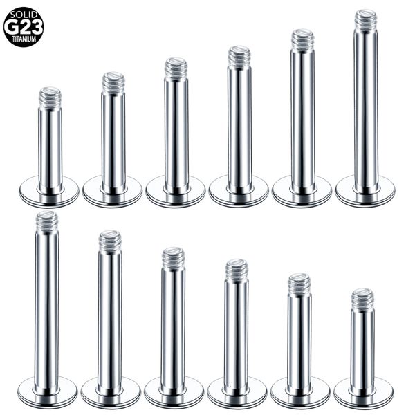 Anéis de botão de sino de umbigo 50 Pcslot G23 Labret Bar Parts Post Barbell Para Lip Tongue Piercing Brinco Stud Sem extremidades em medidores Body Jewelry 230628