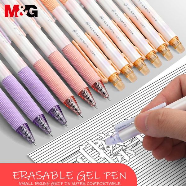 Stifte M G 6/12 pcs Bullet Löschen Stifte Gel Stift 0,5 mm einziehbarer schwarzer blauer Tintenkleber Komfortable Gelpen Schreiben Schreibwaren für die Schule