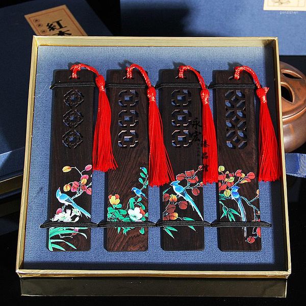 Creativo stile cinese retrò uccello colorato fiore segnalibri in legno turismo souvenir studenti cancelleria materiale scolastico
