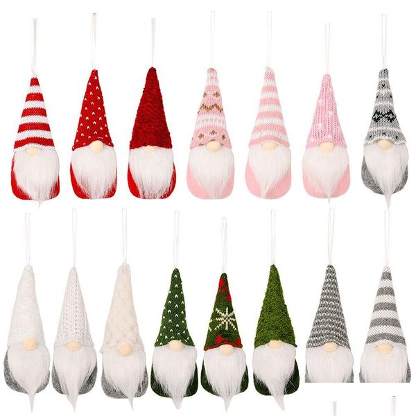 Weihnachtsdekorationen Baum Plüsch Gnome Puppe Anhänger Hängende Verzierung Neujahr Party Supplies Home Decor XBJK2108 Drop Lieferung Garde Dhtgt