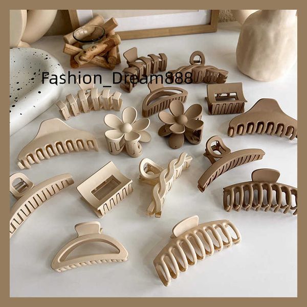 1 Pz Coreano Caffè Beige Grande Artiglio Dei Capelli Acrilico Tornante Geometria Barrette Granchio Pinze Copricapo Delle Donne Accessori Per Capelli Della Ragazza