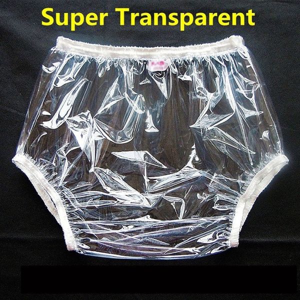 Fraldas de pano reutilizáveis à prova d'água PVC Fralda adulto tamanho grande Casaco TPU Calças impermeáveis para incontinência Fralda de plástico super transparente 230628