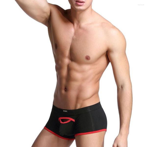 Mutande Intimo Uomo Boxer Sexy Hollow Pene traspirante Mutandine maschili Pantaloni Trunks Bulge Pouch Gay Cueca 2023