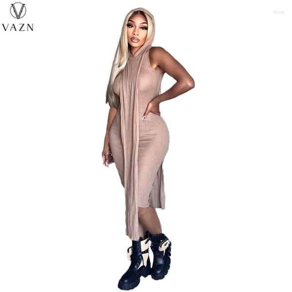 Abiti da lavoro VAZN 2023 Luxury Designer Women Sexy Girl Style Suit Colletto con cappuccio Short Top Vest Tipo Mid Long Skirt Set