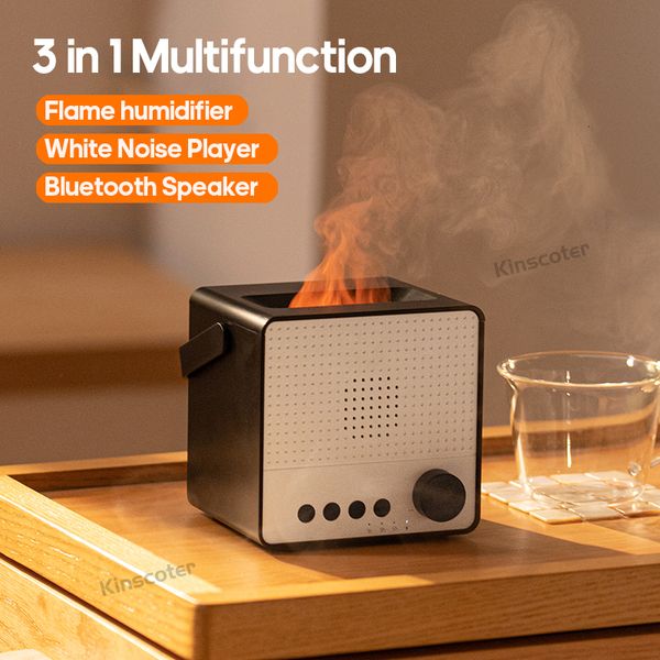 Other Home Garden KINSCOTER Multifunction Flame Aroma Difusor Essential Oil Air Humidifier Wireless Charger Wireless Speaker Bluetooth White Noise Sleep 230628