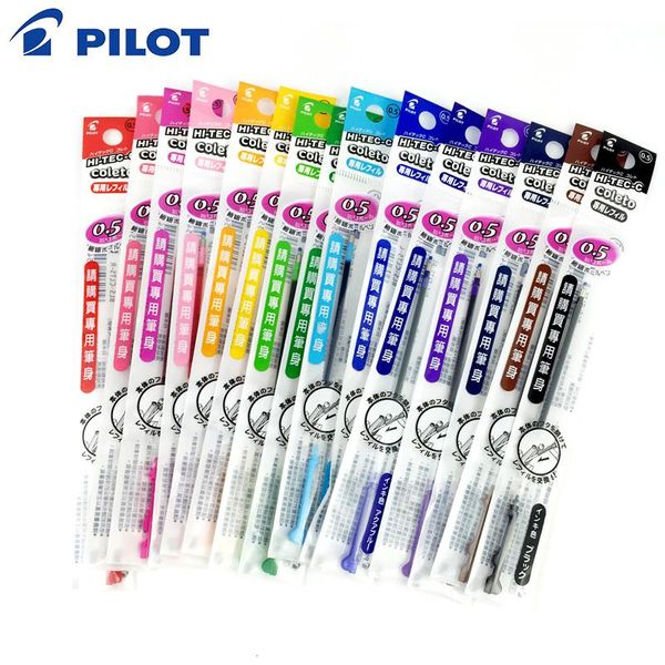 Ручки 6pcs/lot pilot hitecc coleto гель мульти -ручка заправка 0,4 мм черно/синий/красные/15 цветов доступны
