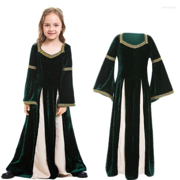 Ethnische Kleidung Kinder Ramadan Abaya Muslimische Kinder Mädchen Samt Langes Kleid Islamische Arabische Jilbab Kaftan Robe Kleid Eid Mubarak Vestidos