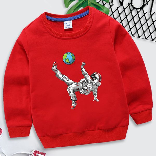 Magliette Astronauta Calciatore Ragazzo Felpe con cappuccio Divertente The Earth Baby Felpa Moda casual Streetwear Cartoon Abbigliamento per bambini Ragazze 230628