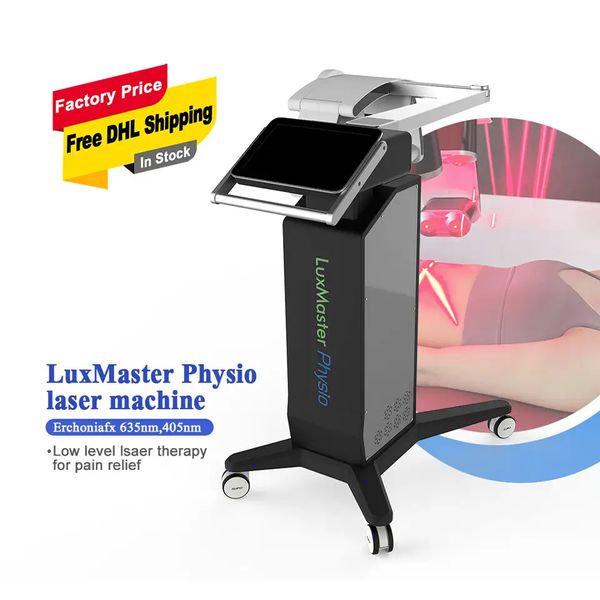 Neueste Low-Level-Diodenlaser Schmerzlinderung 635 nm 405 nm Wellenlänge Kaltlasermaschine Schmerztherapie Behandlung Rotlicht LUX Master Physio Physiotherapie-Ausrüstung