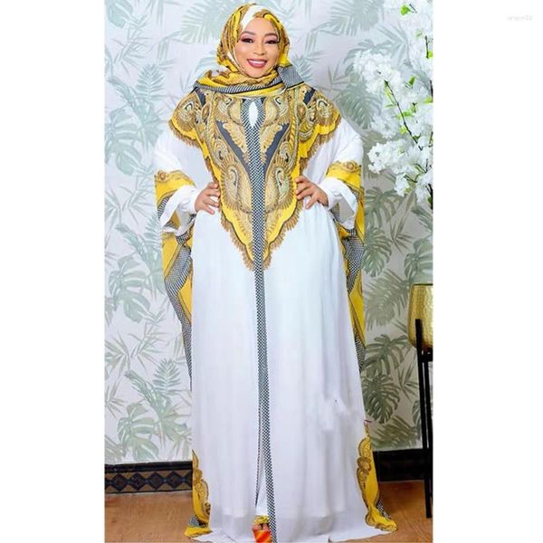 Vestuário étnico Médio Oriente Impresso Manto Africano Feminino Muçulmano Tradicional Burqa Chiffon Streetwear Dashiki Vestido Boubou