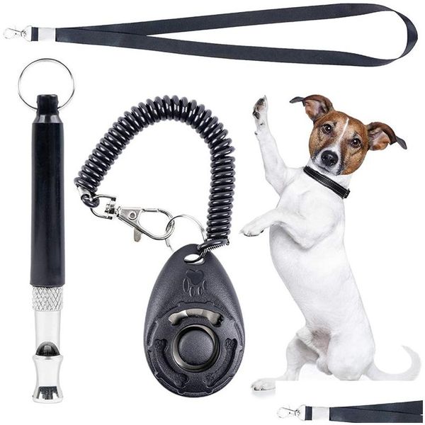 Apito de obediência para treinamento de cães com kit clicker Passo ajustável Trasonic Lanyard para Pet Recall Controle silencioso Jk2012Kd Drop Deli Dhwjn
