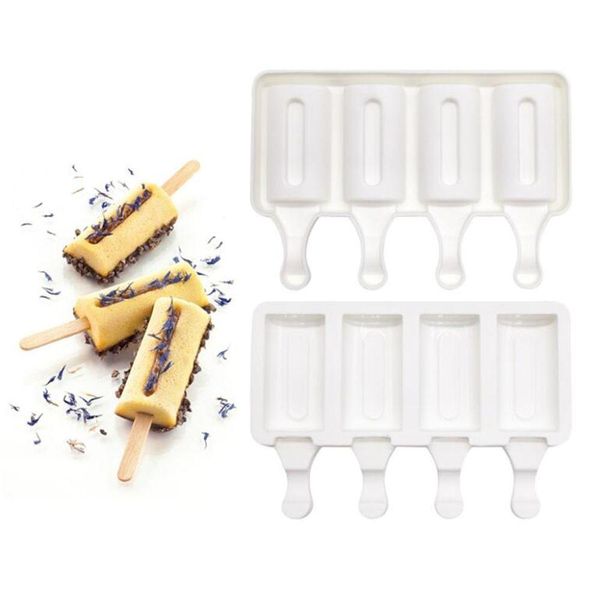 Stampi da forno 4 celle Food Grade Sile Stampi per gelato Mods per lecca-lecca Zer Bar Popsicle Maker Drop Delivery Casa Giardino Cucina Sala da pranzo Bake Dh8Aj