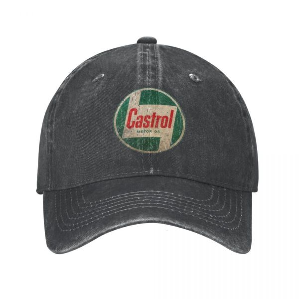 Viseiras Castrol Gás Homens Mulheres Bonés de Beisebol Motor Óleo Angustiado Denim Chapéus Cap Vintage Ao Ar Livre Presente de Verão 230627