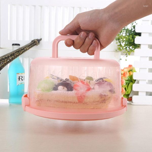 Bakeware Tools 1PC Portable Cake Box Maniglia Secure Snap Anti-cross Odore Storage Carrier Wedding Home Baking Preservation