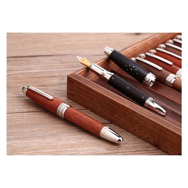 Pens Handmade Majohn M1000 Wood Fonte Pen Bock Bock Rivet Pearl Top Office Supplies Stationery Writing Pen