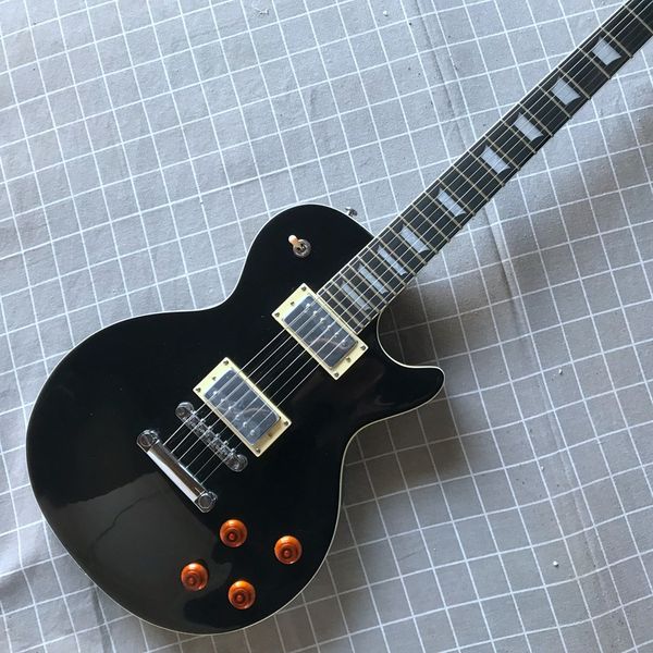 Custom Shop fertigt schwarze LP-E-Gitarre mit Griffbrett aus Palisander mit kostenlosem Versand