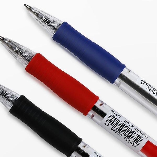 Penne 12 pezzi Giappone pilota bpgp10r Super Grip Ballpoint Pens Point Pin Pen Penni di plastica da 0,7 mm Prodotti scolastici