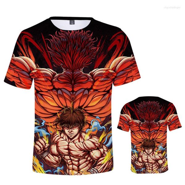 Damen T-Shirts Hanma Baki Anime Männer T-Shirt Sommer Kurzarm T-Shirts Mode Übergroßes Hemd Grunge Y2K Top Grafik Koreanisch