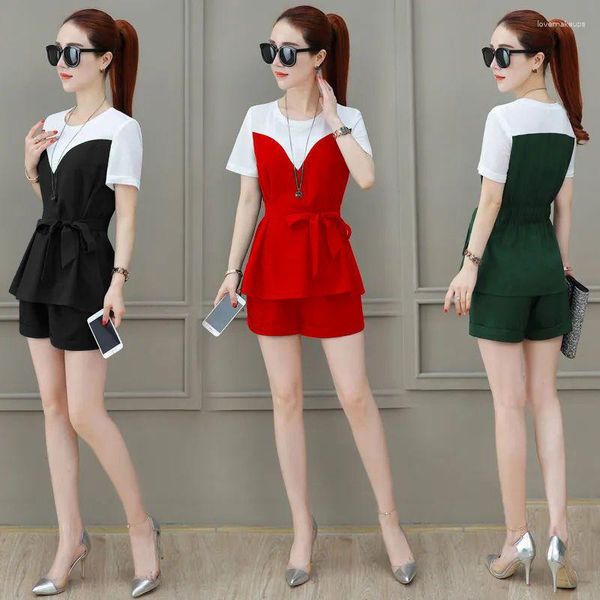 Tute da donna Moda femminile Office Lady Abbigliamento 2 pezzi Set Suit Summer Women Slim Two Piece Set Womens Outifits A355