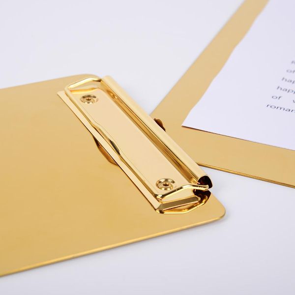 Буфер обмена Gold Metal A5 B5 A4 Buildburn Office Desk INS Paper Polder Sketch Board Office Conference Cardboard Memo Memo Написание прокладки