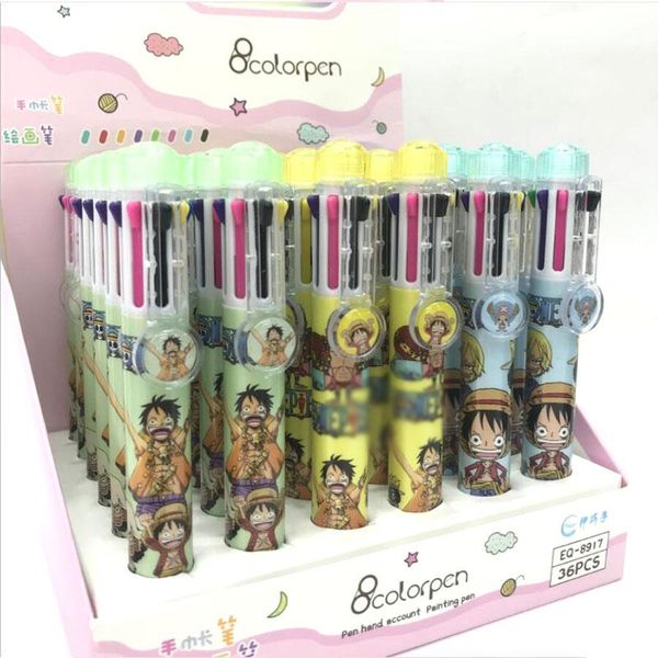 PENS 36 PCS/lotto Kawaii Pirate 8 Colori Penna a sfera Penna Pressa Pens Pens Office Scuola Regali di cartoleria