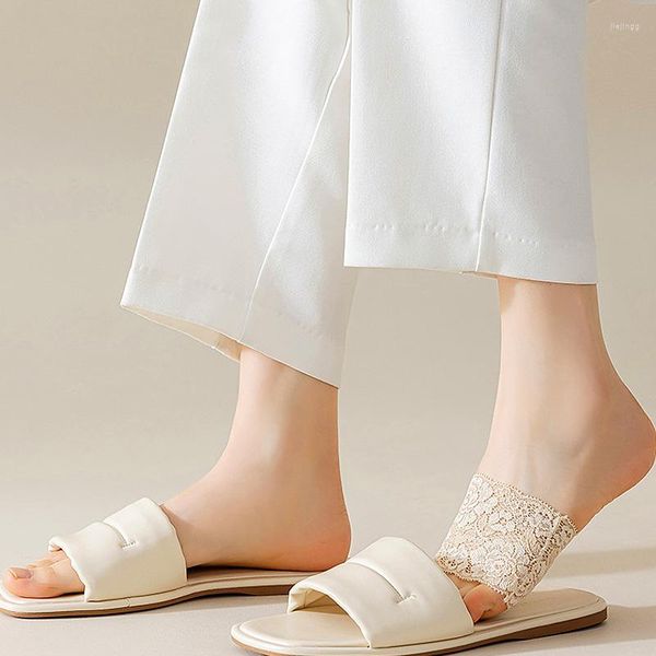 Calze da donna Summer Half Palm Lace Cotton Elasticity Mesh Solette Five Finger Toe Separator Foot Care