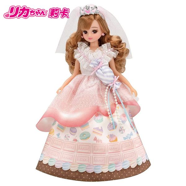 Bonecas Tomy LiccaChan Boneca LD05 Melty Wedding Dress Up Bride Luxury Gorgeous Licca Princess Toy for Girl Gift 176879 230629