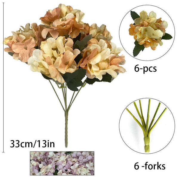 Flores secas hortênsia artificial branco de alta qualidade retro mesa centros casamento adereços decoração sala varanda diy bouquet decoração