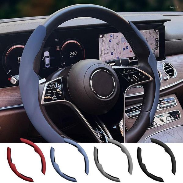 Coberturas de volante Capa de carro Fibra de carbono Antiderrapante Direção automática Acessórios internos do veículo