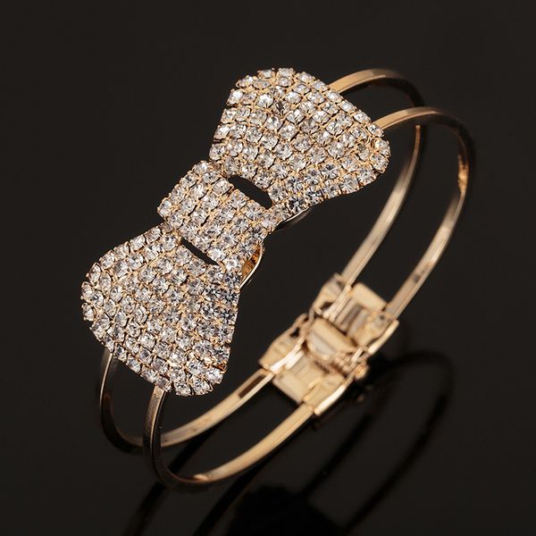 Bracciale moda oro argento colore strass polsini bracciali braccialetti matrimonio femminile marchio braccialetto di fascino per le donne gioielli regalo 230627