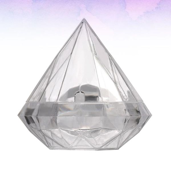 Embrulho para presente Candy Diamond Box Recipientes para festas Recipientes Caixas de casamento Transparentes Decorações Plástico Estojo de armazenamento Maquiagem Frascos de açúcar em forma