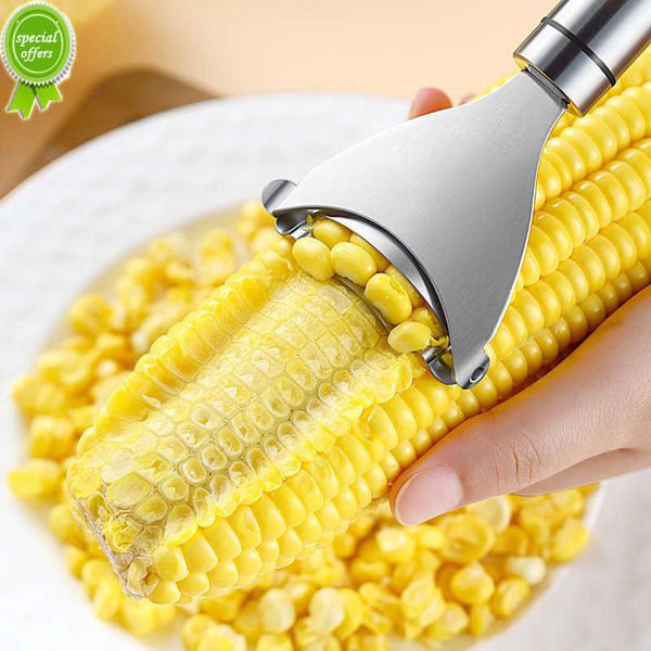 Novo descascador de milho de aço inoxidável debulhador de milho fácil de descascar debulhador de milho facas de milho descascador ferramentas de cozinha para frutas e vegetais