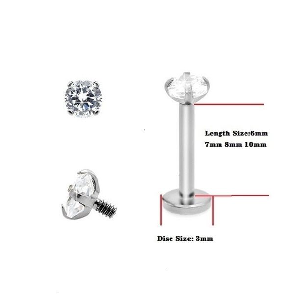 Ombelico Bell Button Rings 16 Gauge G23 Labret Lip Piercing 2mm 25mm m AAAAAZircon Ear Cartilage Tragus Stud Ring Body Jewelry 230628