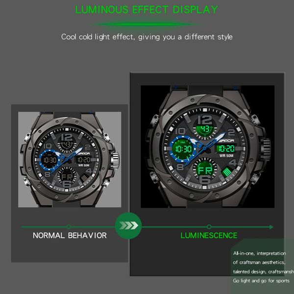 Uhren Sanda G Stil Sport Armbanduhr Männer Uhren Militär Armee Armbanduhr Led Digital Quarz Dual Display Männliche Uhr Wasserdicht